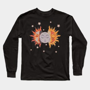 Star child of the moon and sun (black bg, matte 2 version) Long Sleeve T-Shirt